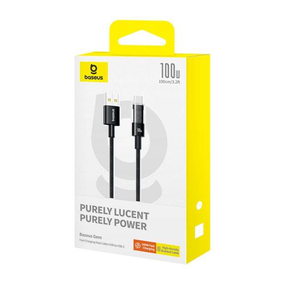 Obrázok pre Baseus Gem Rychlonabíjecí kabel USB A na USB C 1 m 100 W Černá