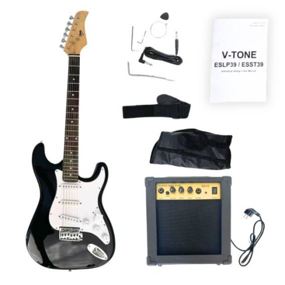 Obrázok pre Electric guitar V-TONE ESST39 BK 4/4 stratocaster