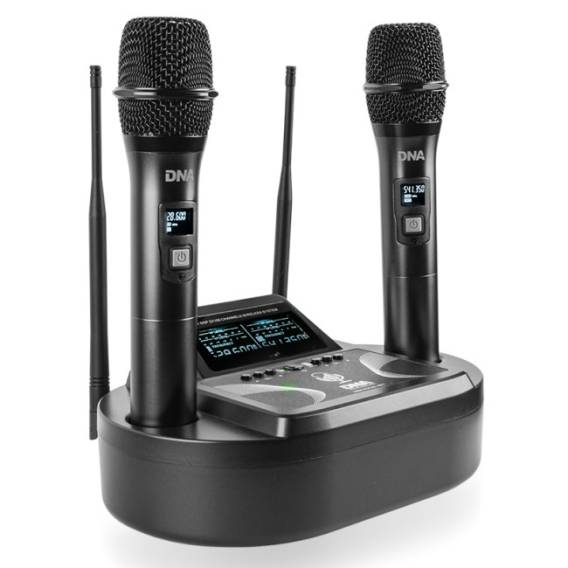 Obrázok pre DNA Professional UMA VOCAL SET - bezdrátová dvojitá sada (2x ruční mikrofon + přijímač s nabíjecí stanicí pro mikrofony)