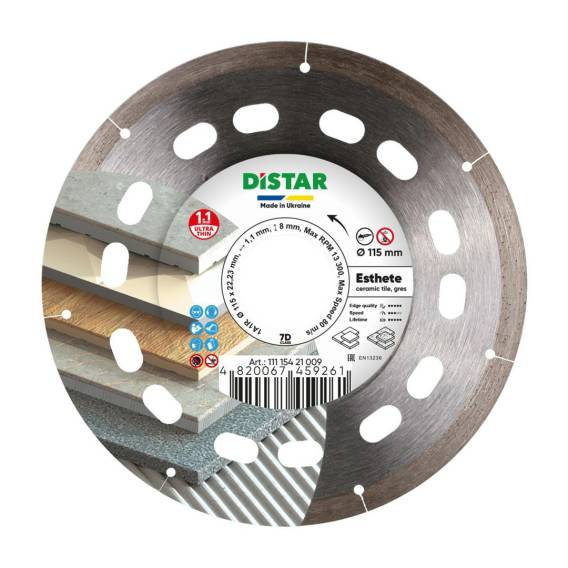 Obrázok pre Diamond blade Distar 115x1.1x8x22.23mm
