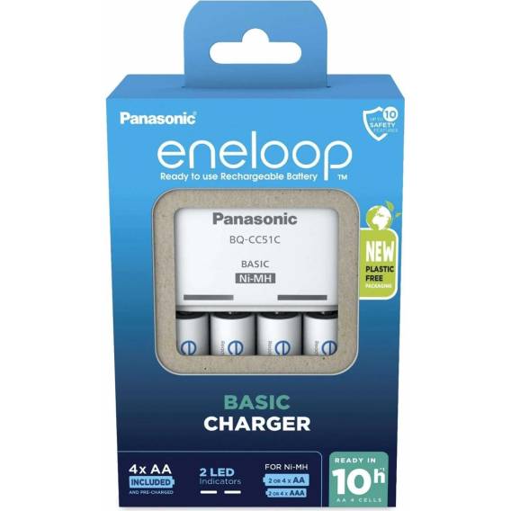 Obrázok pre Nabíječka baterií PANASONIC Eneloop Basic BQ-CC51 + 4x AA 2000 mAh (K-KJ51MCD40E)