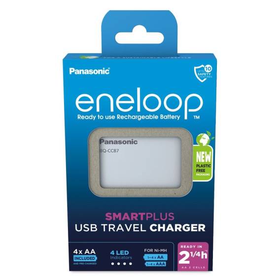 Obrázok pre Nabíječka baterií PANASONIC Eneloop Smartplus BQ-CC87 + 4x AA 2000 mAh (K-KJ87MCD40USB)