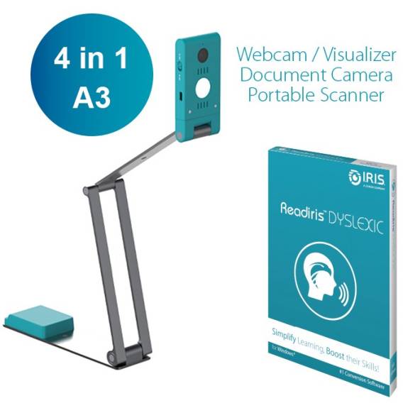 Obrázok pre I.R.I.S. IRIScan Visualizer 7 + Readiris Dyslexic 2.0 Se snímáním shora 4160 x 3120 DPI A3 Arctic blue, Stříbrná