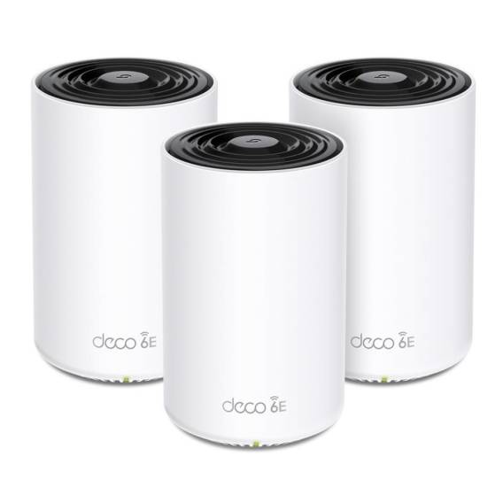 Obrázok pre TP-Link Deco XE75 Pro (3-pack) Tři pásma (2,4 GHz / 5 GHz / 6 GHz) Wi-Fi 6E (802.11ax) Bílá Vnitřní