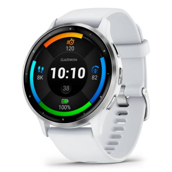 Obrázok pre Garmin Venu 3 3,56 cm (1.4") AMOLED 45 mm Digitální 454 x 454 px Dotyková obrazovka Stříbrná, Bílá Wi-Fi GPS