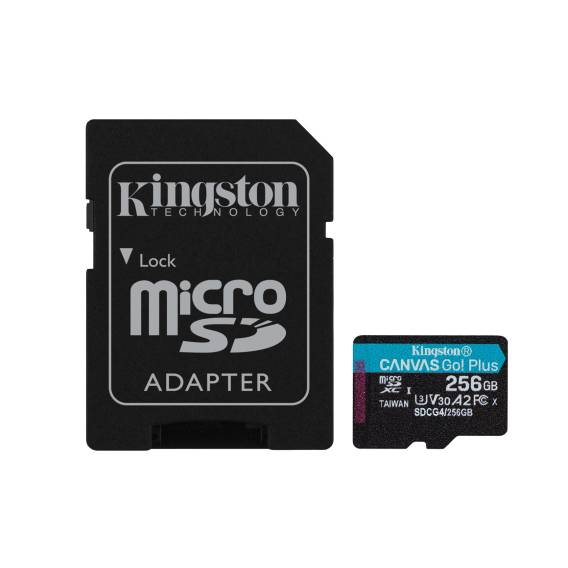 Obrázok pre Kingston Technology 256GB microSDXC karta Canvas Go! Plus Gen4 200 MB/s A2 U3 V30 + adaptér