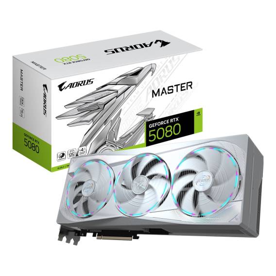 Obrázok pre GIGABYTE AORUS GeForce RTX 5080 MASTER ICE 16G NVIDIA 16 GB GDDR7