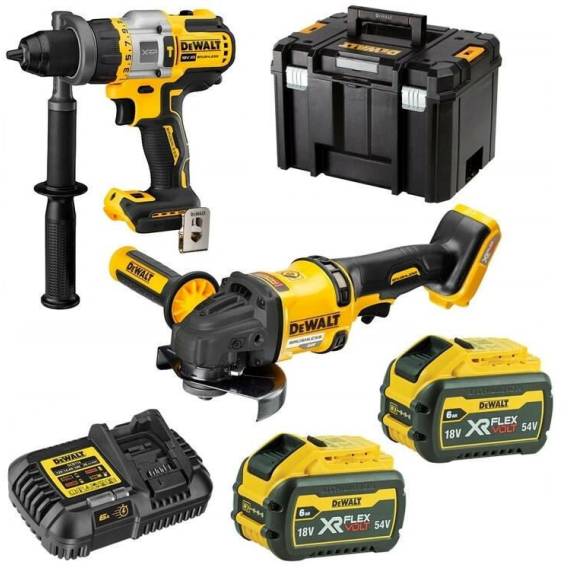 Obrázok pre DEWALT. 18V DCK2016T2T COMBO KIT (DCD999 + DCG418) 2x6.0Ah