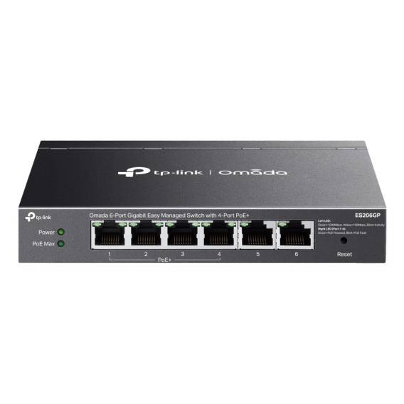 Obrázok pre TP-Link Omada ES206GP síťový přepínač Řízený Gigabit Ethernet (10/100/1000) Podpora napájení po Ethernetu (PoE) Černá