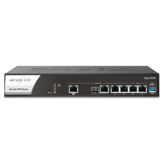 Obrázok pre DrayTek Vigor 2962 router zapojený do sítě 2.5 Gigabit Ethernet Černá, Bílá
