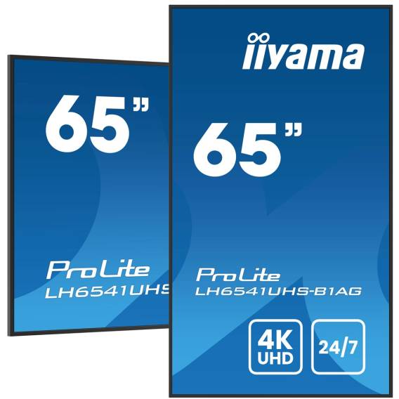 Obrázok pre iiyama LH6541UHS-B1AG sdělovací displej 163,8 cm (64.5") LCD 500 cd/m² 4K Ultra HD Černá 24/7