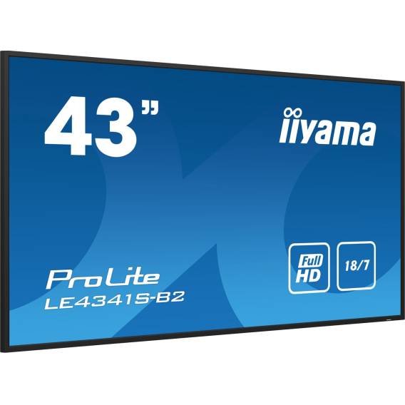 Obrázok pre iiyama PROLITE LE4341S-B2 Plochá digitální tabule 108 cm (42.5") LCD 350 cd/m² Full HD Černá 18/7