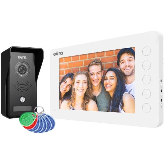 Obrázok pre Video intercom white monitor EURA VDP-76A3