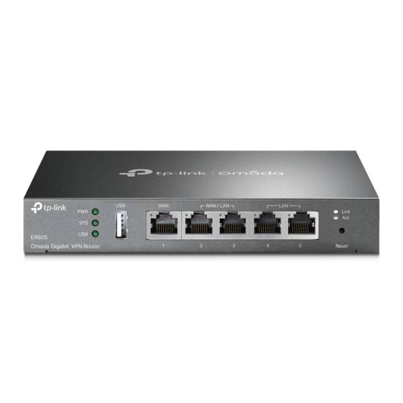 Obrázok pre TP-Link Omada ER605 router zapojený do sítě Gigabit Ethernet Černá
