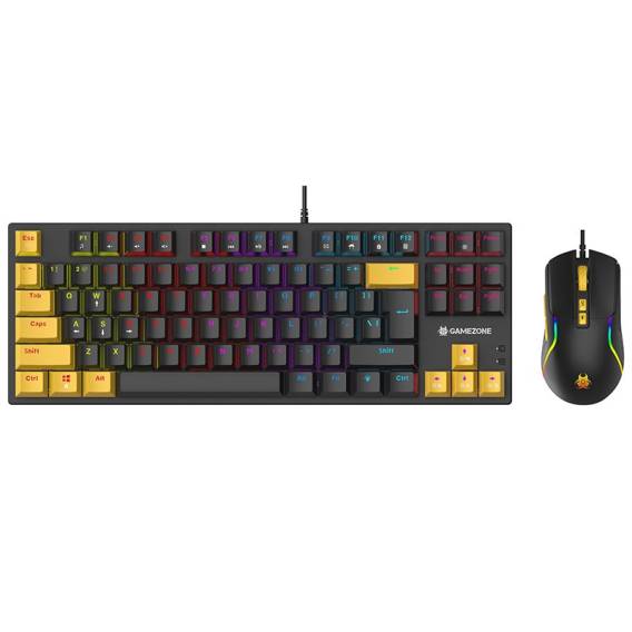 Obrázok pre Tracer HORNET 87 klávesnice Obsahuje myš Hraní USB QWERTY Anglický Černá, Žlutá