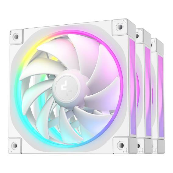 Obrázok pre DeepCool FL12 WH-3 in 1 Počítačová skříň Ventilátor 12 cm Bílá 3 kusů