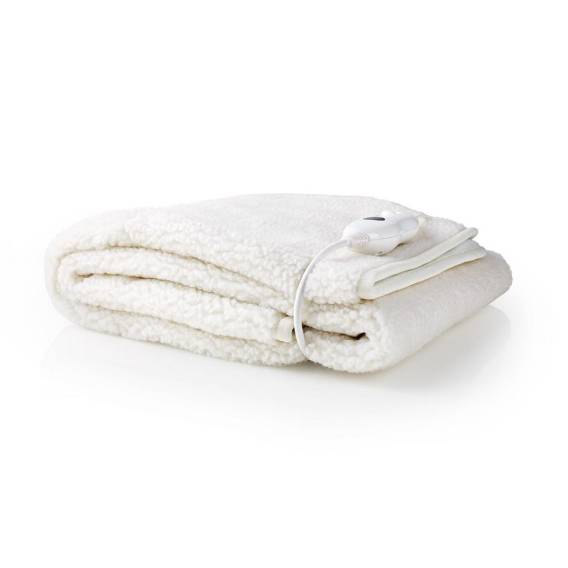 Obrázok pre Nedis PEBL120CWT1 elektrická deka/polštář Elektrická deka pod přikrývku 60 W Bílá Polyester, Syntetická vlna
