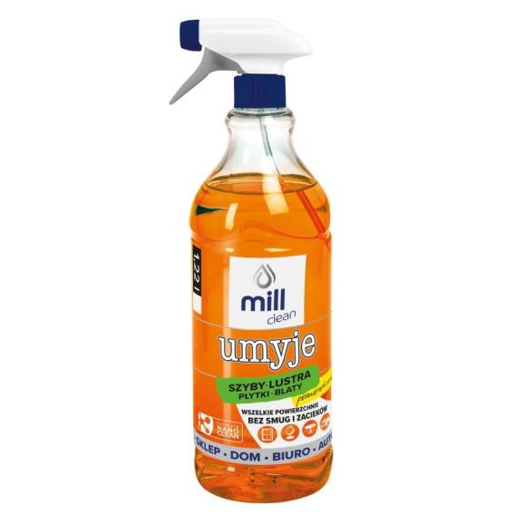 Obrázok pre Mill Clean Mycí prostředek na mytí oken, skla, zrcadel, dlaždic s pomerančovou vůní 1,22 l
