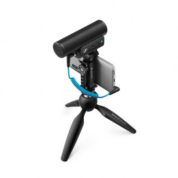 Obrázok pre Sennheiser MKE 400 Mobile Kit - kondenzátorový, superkardioidní mikrofon s nízkofrekvenčním filtrem se stativem Manfrotto
