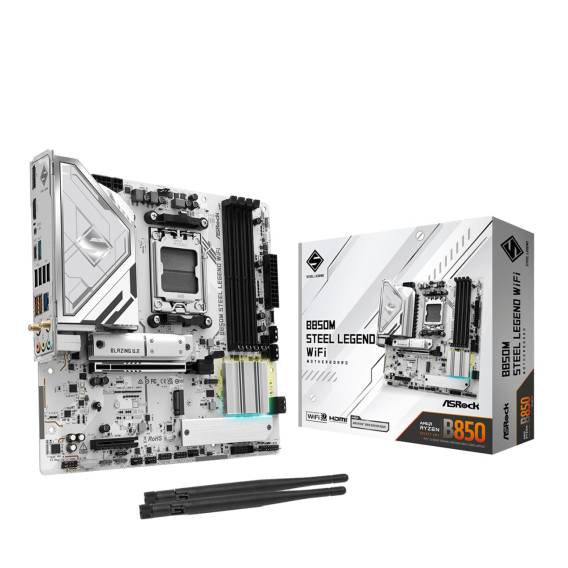 Obrázok pre Asrock B850M Steel Legend WiFi AMD B850 Zásuvka AM5 Micro ATX