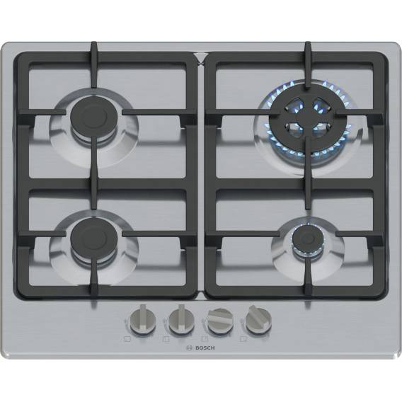 Obrázok pre Bosch Serie 4 PGH6B5K90 varná deska Nerezová ocel Vestavěné 60 cm Plynový 4 zóna/zón