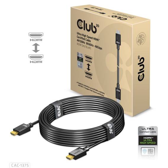 Obrázok pre CLUB3D CAC-1375 HDMI kabel 5 m HDMI Typ A (standardní) Černá