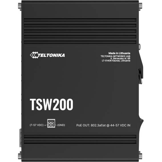 Obrázok pre Teltonika TSW200 Nespravované Gigabit Ethernet (10/100/1000) Podpora napájení po Ethernetu (PoE) Černá