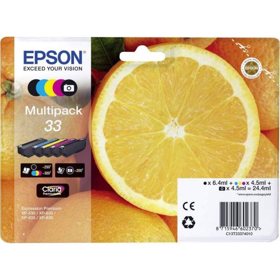 Obrázok pre Epson Oranges Balíček 5barevných inkoustů 33 Pomeranče Claria Premium
