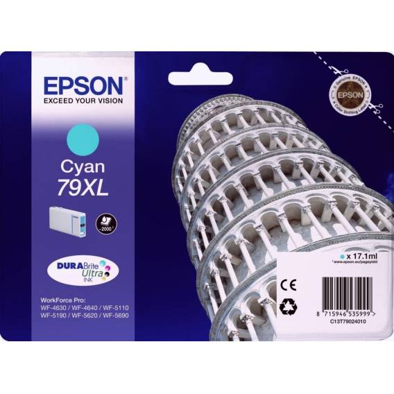 Obrázok pre Epson Tower of Pisa Singlepack Cyan 79XL DURABrite Ultra Ink