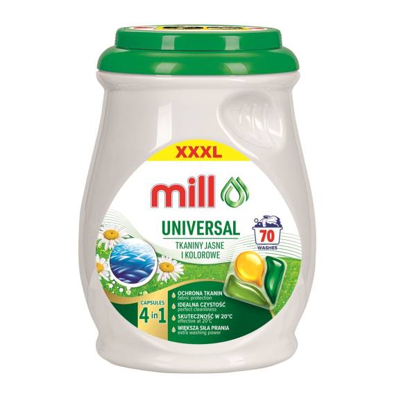 Obrázok pre MILL PROFESSIONAL 3-komorové univerzální prací kapsle, 70 ks.