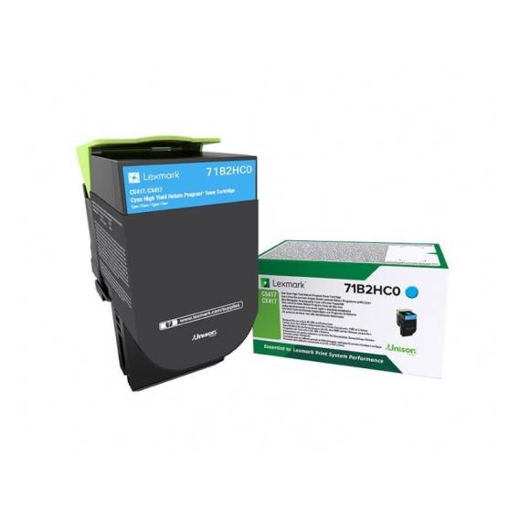 Obrázok pre Lexmark 71B2HC0 tonerová náplň 1 kusů Originální Azurová