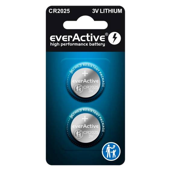 Obrázok pre Mini lithiová baterie everActive CR2025 - blistr 2 ks.