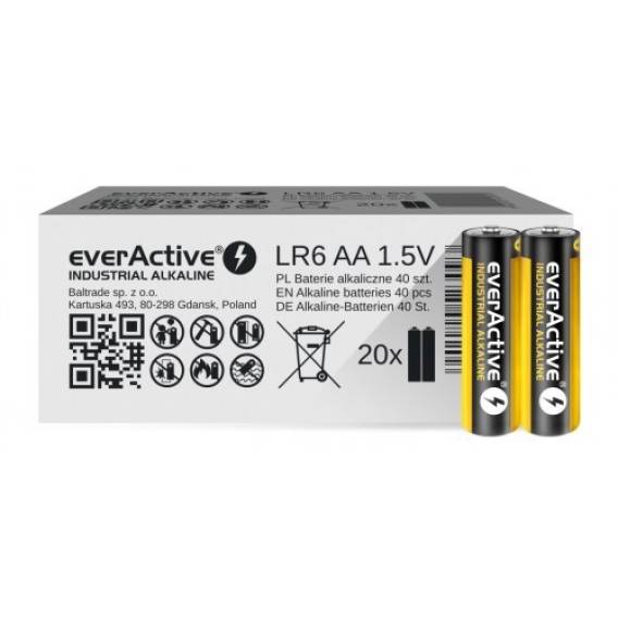Obrázok pre Alkalické baterie EverActive LR6 AA Industrial Alkaline - krabička 40 kusů