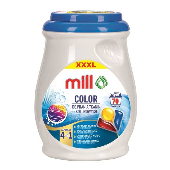 Obrázok pre MILL PROFESSIONAL 3-komorové barevné mycí kapsle 70 ks.