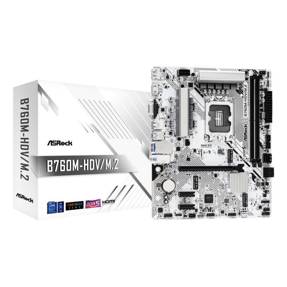 Obrázok pre Asrock B760M-HDV/M.2 základní deska Intel B760 LGA 1700 Micro ATX