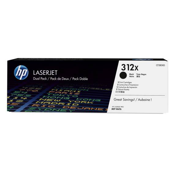Obrázok pre HP 312X Dvojbalení černé originální tonerové kazety LaserJet s vysokou výtěžností