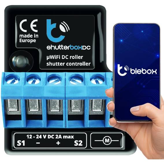 Obrázok pre BLEBOX shutterBoxDC v2 WiFi I/O module 2x input binary 2x relay outputs 230V