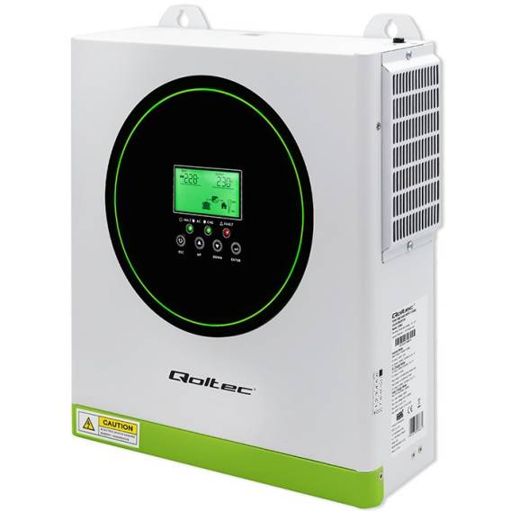 Obrázok pre Qoltec 53863 Hybridní solární invertor Off-Grid 1500W | 100A | 12V | MPPT | Sinus | Wi-Fi volitelné | Účiník 1,0