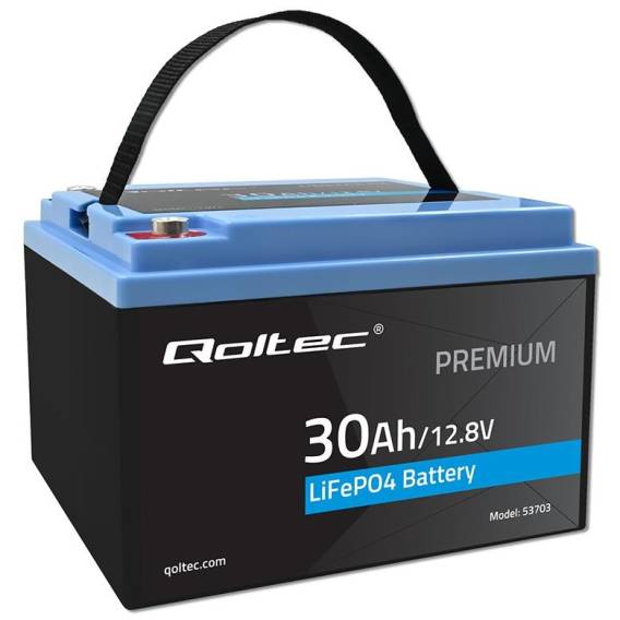 Obrázok pre Qoltec 53703 LiFePO4 lithium-železitý fosfátový akumulátor | 12,8 V | 30 Ah | 384 Wh | BMS