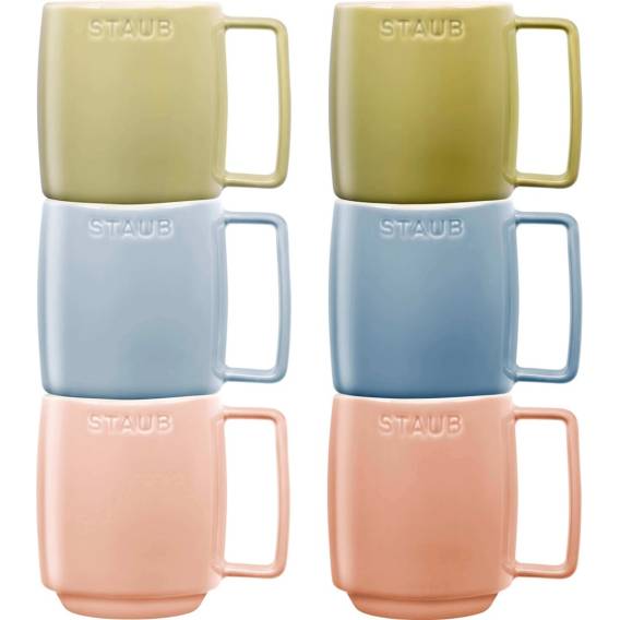 Obrázok pre Set of 6 Ceramic Mugs - Multicolor, 350 ml