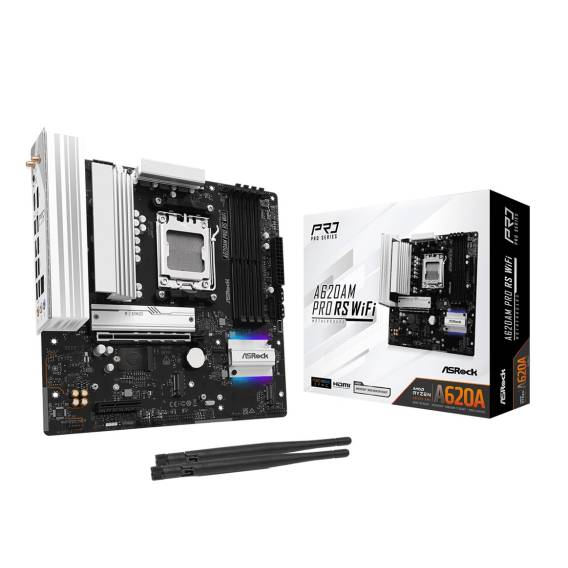 Obrázok pre Asrock A620AM Pro RS WiFi AMD A620A Zásuvka AM5 Micro ATX