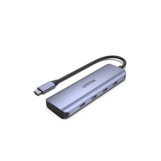 Obrázok pre UNITEK uHUB Q4 USB 3.2 Gen 1 (3.1 Gen 1) Type-C 5000 Mbit/s Šedá