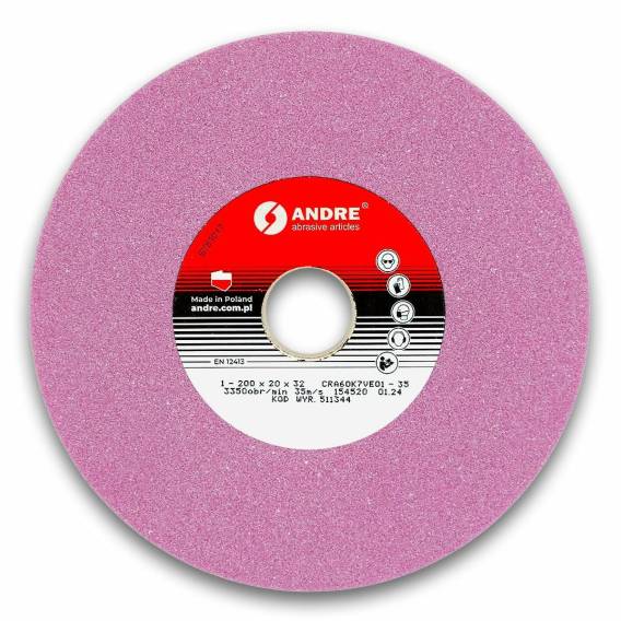 Obrázok pre ANDRE FLAT GRINDING WHEEL 200mm x 20mm x 32mm CRA60K7VE01-35 PINK "TYPE 1"