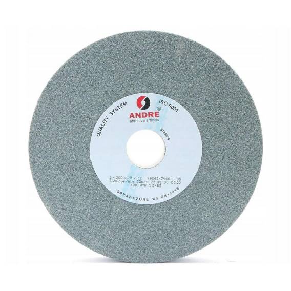 Obrázok pre ANDRE FLAT GRINDING WHEEL 200mm x 25mm x 32mm 99C60K7VC01-35 GREEN "TYPE 1"
