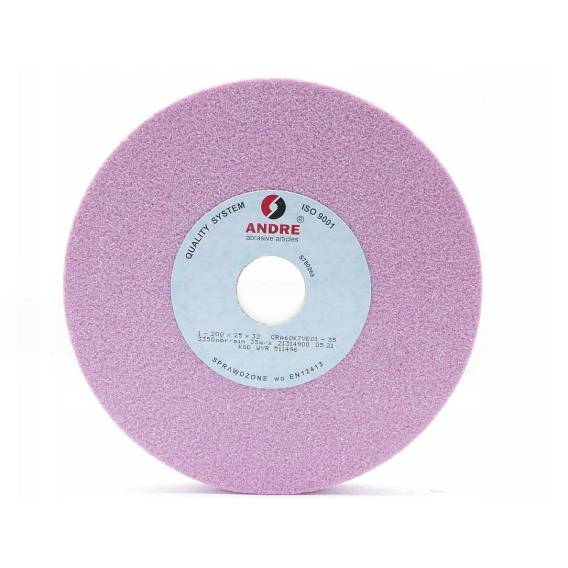 Obrázok pre ANDRE FLAT GRINDING WHEEL 200mm x 25mm x 32mm CRA60K7VE01-35 PINK "TYPE 1"
