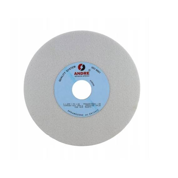 Obrázok pre ANDRE FLAT GRINDING WHEEL 200mm x 32mm x 32mm 99A60K7VE01-35 WHITE "TYPE 1"