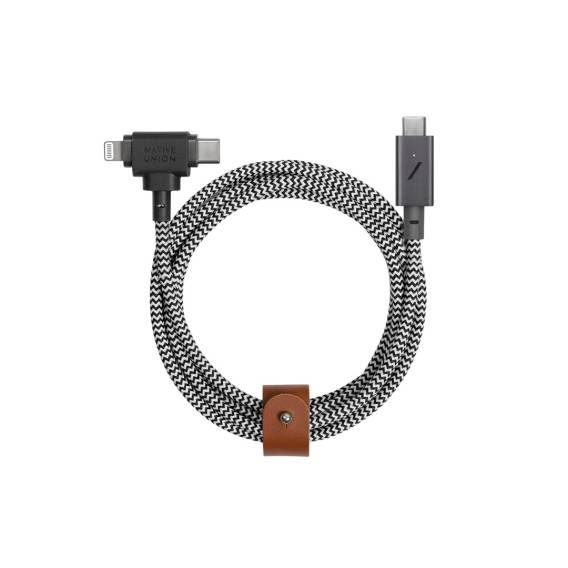 Obrázok pre Native Union Belt Duo Pro kabel k mobilnímu telefonu Černá, Bílá 1,5 m USB C USB C/Lightning
