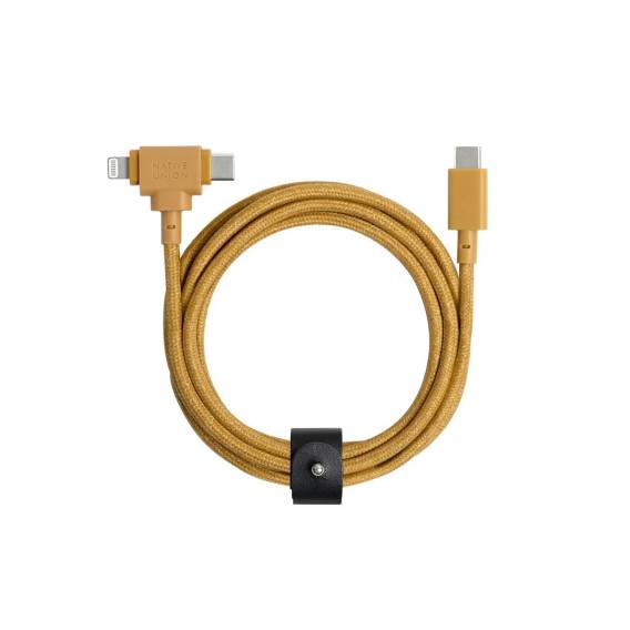 Obrázok pre Native Union Belt Cable Duo USB kabel 1,5 m USB C USB C/Lightning Žlutá