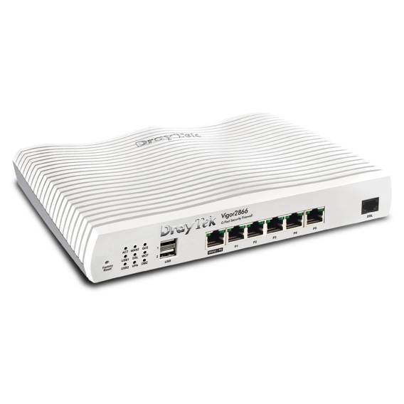 Obrázok pre DrayTek Vigor 2866: Gfast Modem-Firewall router zapojený do sítě Gigabit Ethernet Šedá