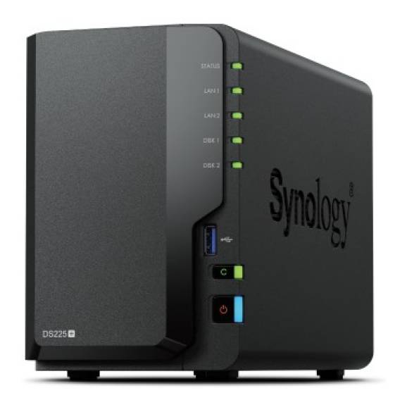Obrázok pre Synology DiskStation DS225+ 2 Bay NAS Desktop Intel® Celeron® J4125 2 GB DDR4 Synology DSM Černá